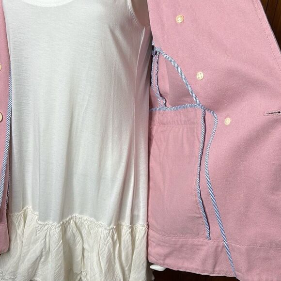 J. Crew Pink Denim Peacoat Sz8 - Picture 9 of 11